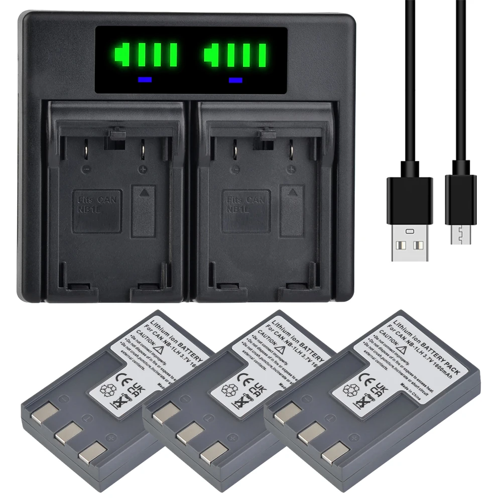 

NB-1L NB 1LH Battery + Charger for Canon NB-1L NB-1LH CB-2LSE & Canon IXY Digital 200 200a 300 300a 320 400 430 450 500 S200 S23