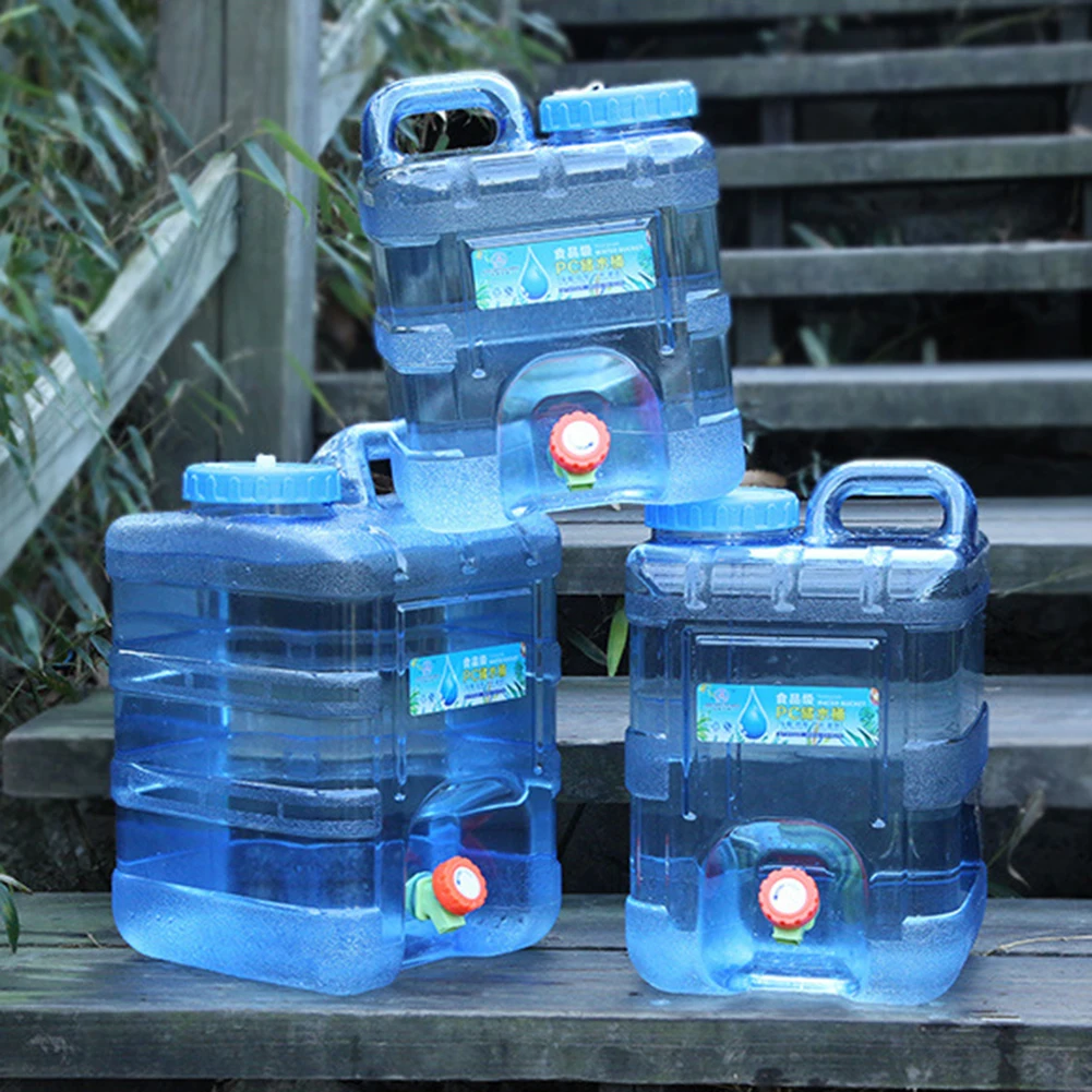 

7.5/10/15L Camping Car Water Carrier Tank Outdoor Hiking Portable Water Storage Container With Faucet Drinking Water Bucket