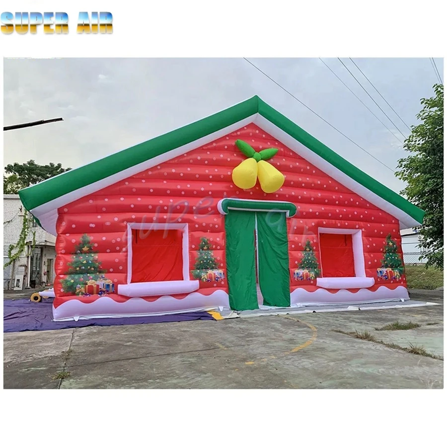 Lager nice design Christmas decoration inflatable Christmas house  with free blower for events