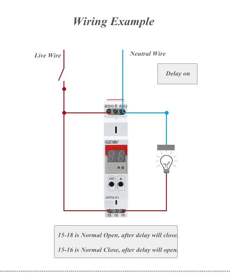 GEYA GRT8-X relè Timer multifunzione con 20 funzioni AC230V o AC/DC12V-240V 0.1S-99 giorni relè di ritardo Display digitale a LED