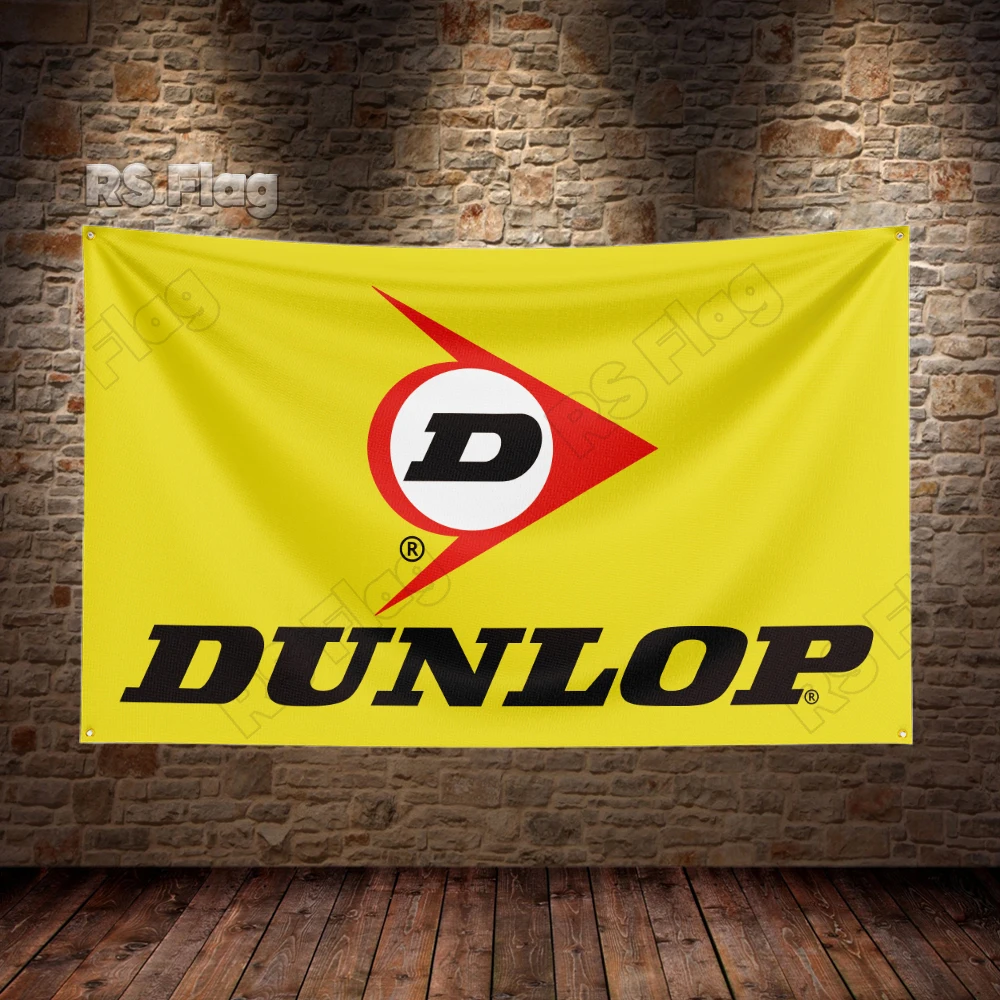 3x5 Fts Dunlops Flag Polyester Full Color Printed Auto Parts Flags for Garage Decor