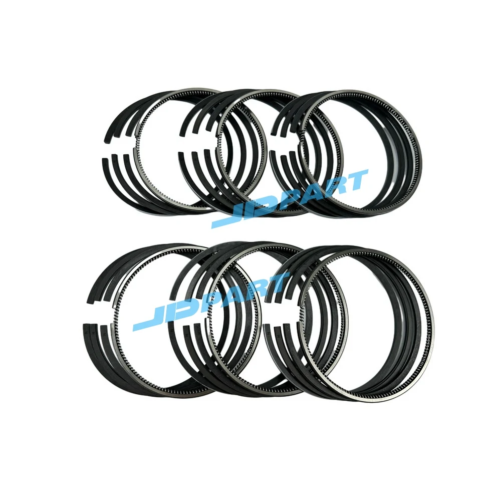 6PCS Piston Rings Set For Isuzu DA640 Excavator Engine Parts