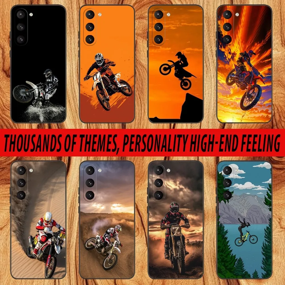 

Mountain Moto Bike Phone Case For Samsung S 25,24,23,22,30,21,10,9,Ultra,Plus,Lite,FE,4,5 G Black Soft Case