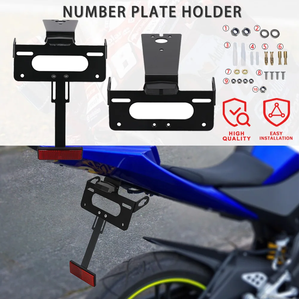 

Motorcycle For Yamaha YZF R125 2008-2009-2010-2011-2012-2013 YZFR125 License Plate Holder LED Light Tail Tidy Fender Eliminator