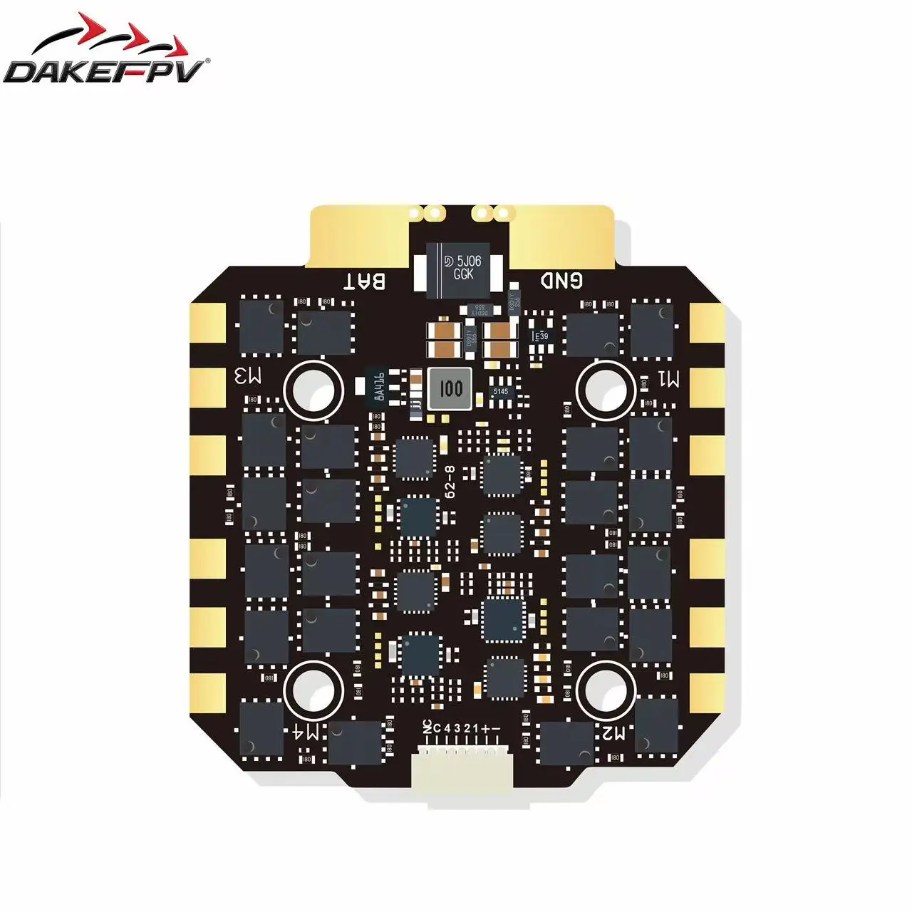 DAKEFPV 32-bit 4-in-1 ESC 8S 100/120A 12S 100/120A True 4-Channel Output for FPV Racing Drones