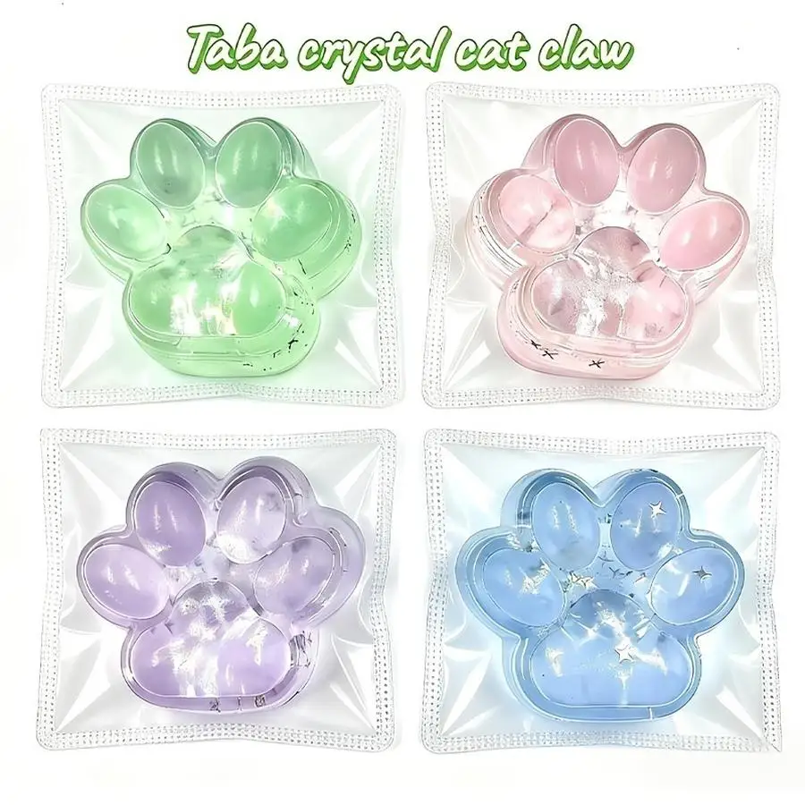 1/5/10/20/50/100pcs Taba Squishy Cat Paw, 4 Style Fufu Fidget Squeeze Toys, Cute Kawaii Sticky Squish, Stress Anxiety Relief Sof
