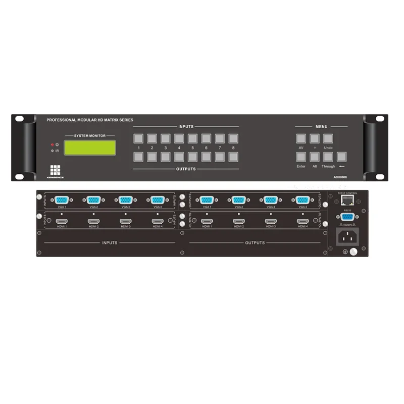 

Support Signal HDMI DVI VGA SDI HDBT CVBS 8x8 4K@30Hz Seamless Splicing Display hybrid Video Audio hdmi matrix switcher