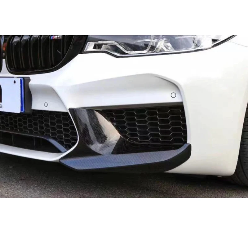 For BMW series M5 F90 2017-2020 Bright Black wrap angle Car Front Bumper glossy black Splitter Corner Trim Cover Front Chin