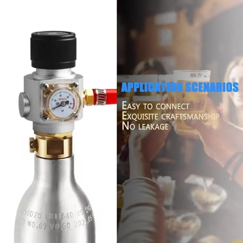 A0NC Pequeno regulador gás CO2 0-90psi Válvulas redução pressão pressão Válvulas ajuste pressão