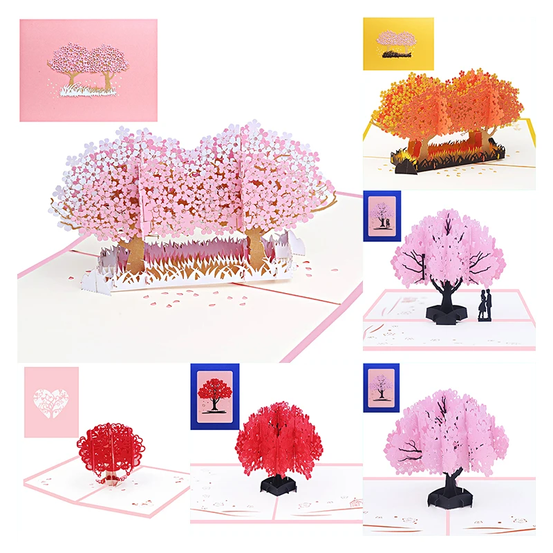 3D Butterfly Tree Pop Up Greeting Card for Valentine's Day, Wedding Invitation, Wife, Girlfriend, Thinking of You, Birthday Gift