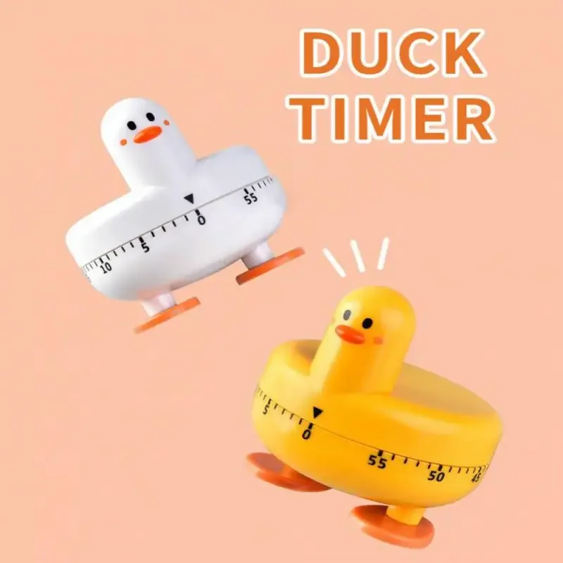 Timer Cute Duckling Desktop Learning Cartoon Rotating Mechanical Alarm Clock Kitchen Baking Set Timing Reminders Timepiece