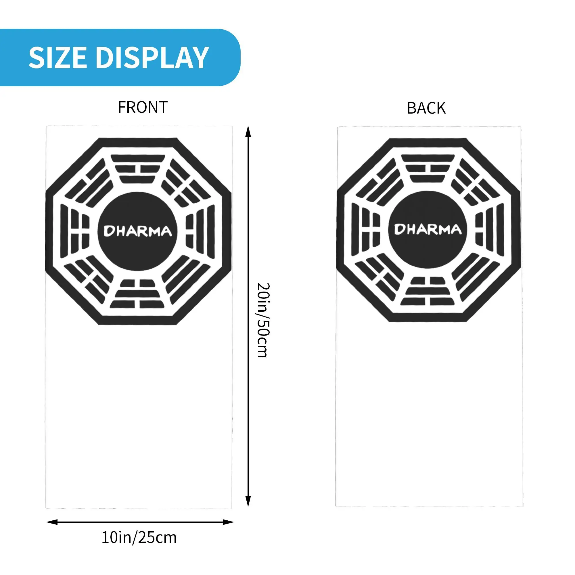 وشاح قناع مطبوع عليه مبادرة دارما باندانا للرقبة، وشاح متعدد الاستخدام لركوب الدراجات والمشي لمسافات طويلة وصيد الأسماك للجنسين والكبار قابل للغسل