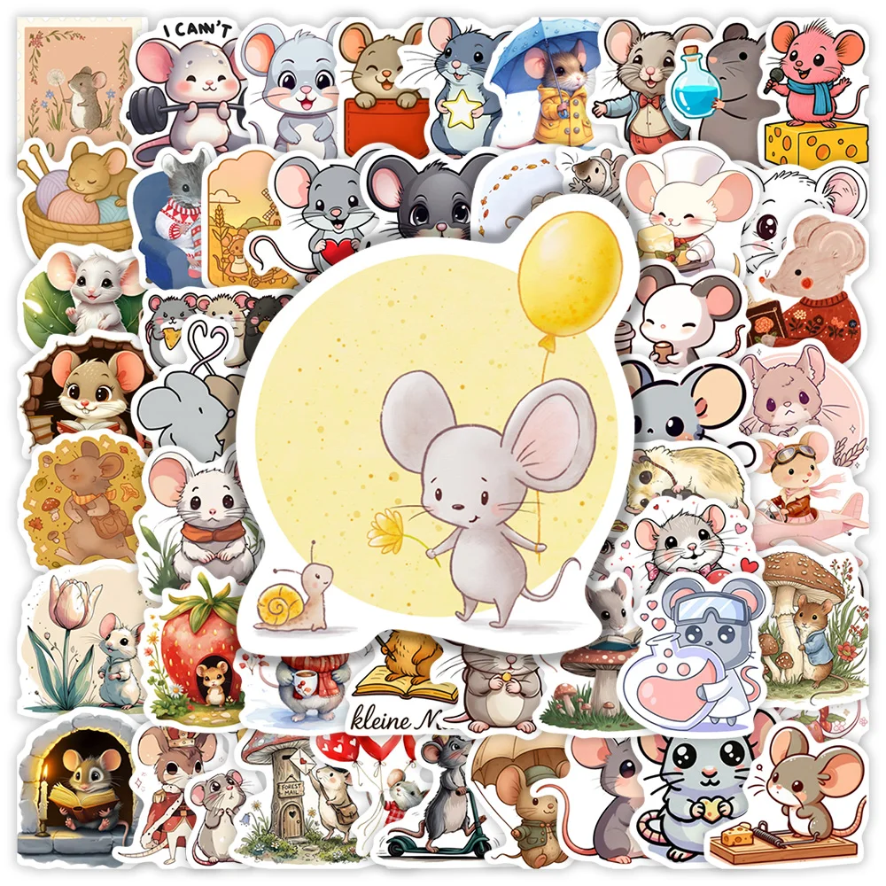 Cute Kawaii Cartoon Mouse Stickers Vinyl Waterproof Decal DIY Decorative Gift for Laptop Phone Luggage Bottles Journal Crafting