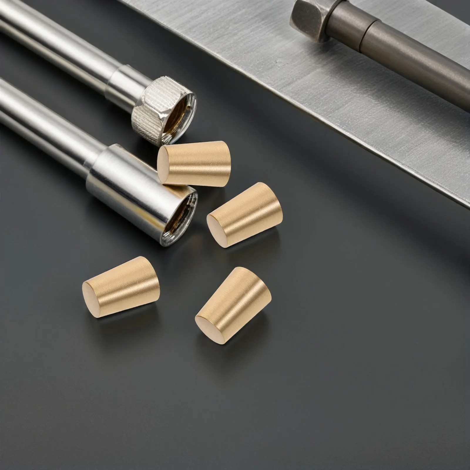 

4Pcs Brass Wood Tray Feet Cutting Board Anti Skid Pads Durable Support for Cabinets Furniture Legs Metal Feet for Crafts