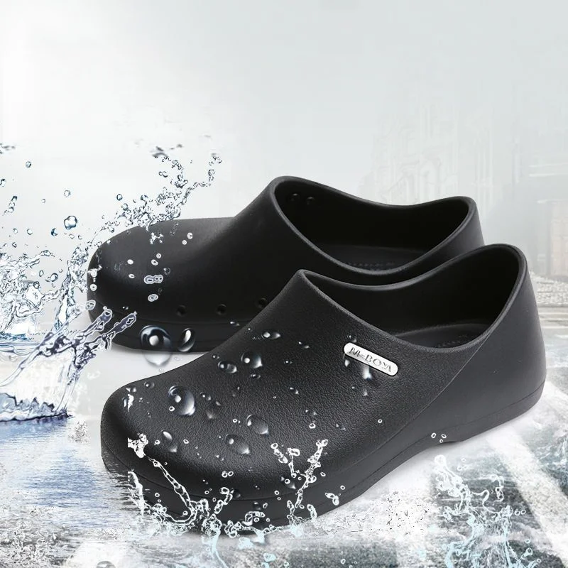 Chef's Shoes Are Non-Slip, Waterproof, Oil-Proof, Soft-Soled, Lightweight, Wear-Resistant Work Shoes, Kitchen Shoes, Hotel Kitchen Toe-Toe Slippers for Men
