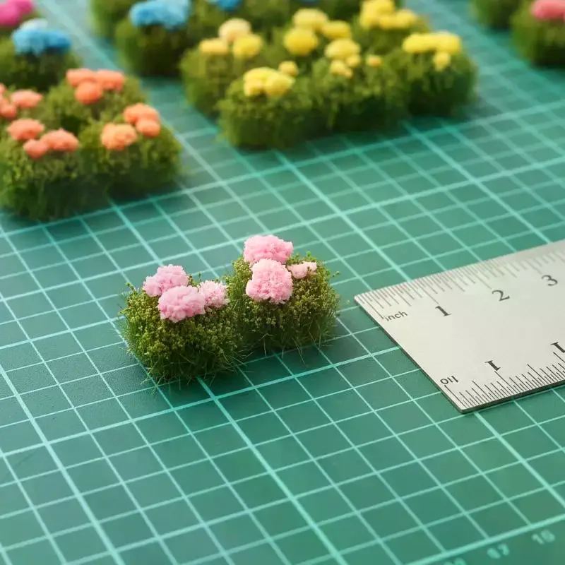 6Pcs Mini Artificial Flower Clusters for Diorama Model Scenes Sand Table Railroad Decoration Realistic Plant Ornaments