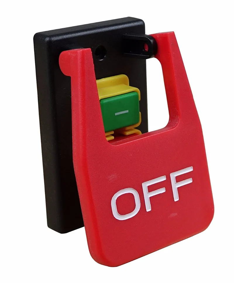 

Off-On Red Cover Emergency Stop Push Button Switch 16A Power-Off/Undervoltage Protection Electromagnetic Start Switch