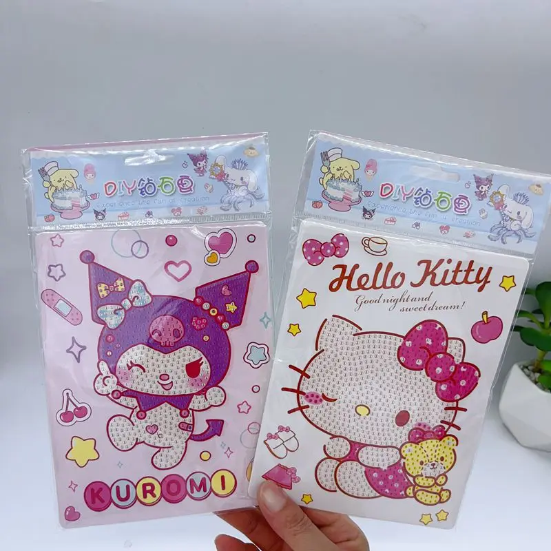 Sanrio Figures Hello Kitty Kuromi Mymelody Cinnamoroll Pompom Purin Cartoon DIY Diamond Painting Developmental Toys Kids Gifts