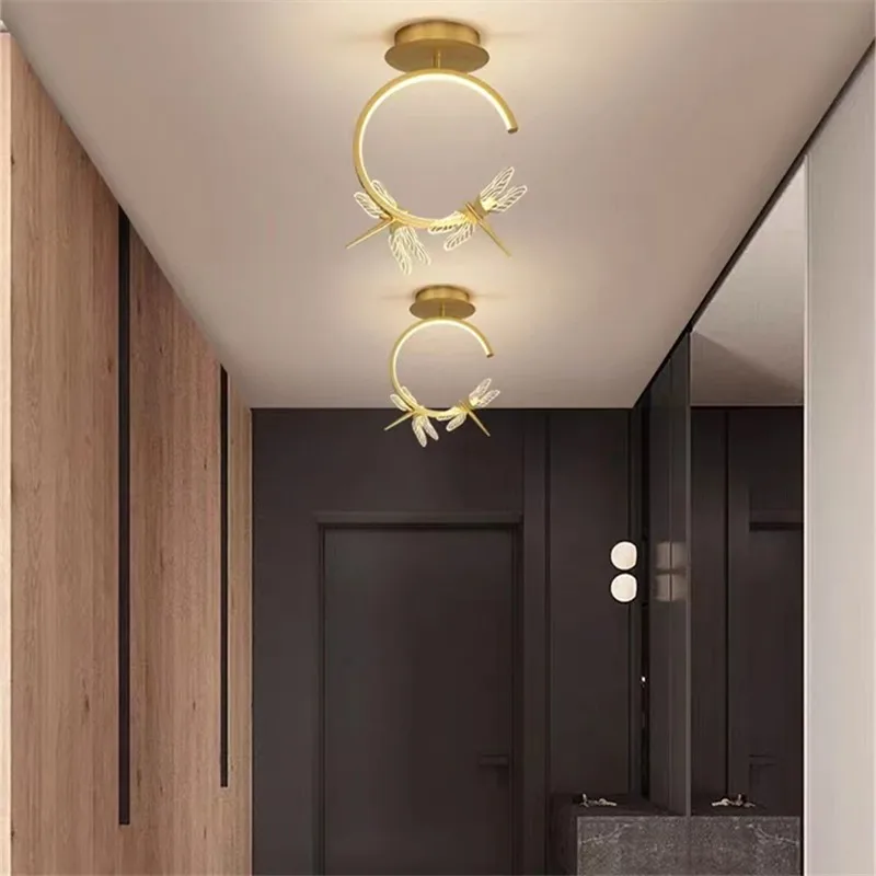 Nordic gold ceiling light LED nordic design ring light for Indoor Kitchen Living Room restaurant Bedroom kawaii room decor light