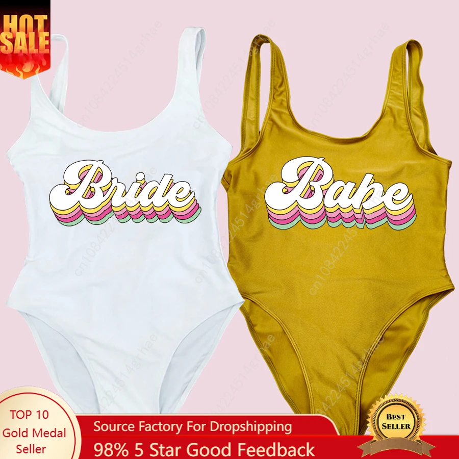 

Сексуальный купальник невесты для малышек, женский летний купальник, цельный купальный костюм, пляжная одежда для свадебной вечеринки, купальный костюм, свадебное боди