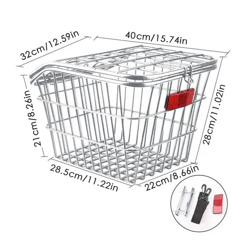 دراجة سلة خلفية معدنية دراجة الدراجات رف حاوية البضائع للدراجات الجبلية المدرسية سلة التخزين الإطار دورة الرف الخلفي