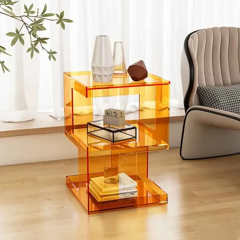 

Acrylic Bedside Table, Creative Nightstands, Living Room Side Table, Storage Rack, Transparent Coffee Table, Nordic Furniture
