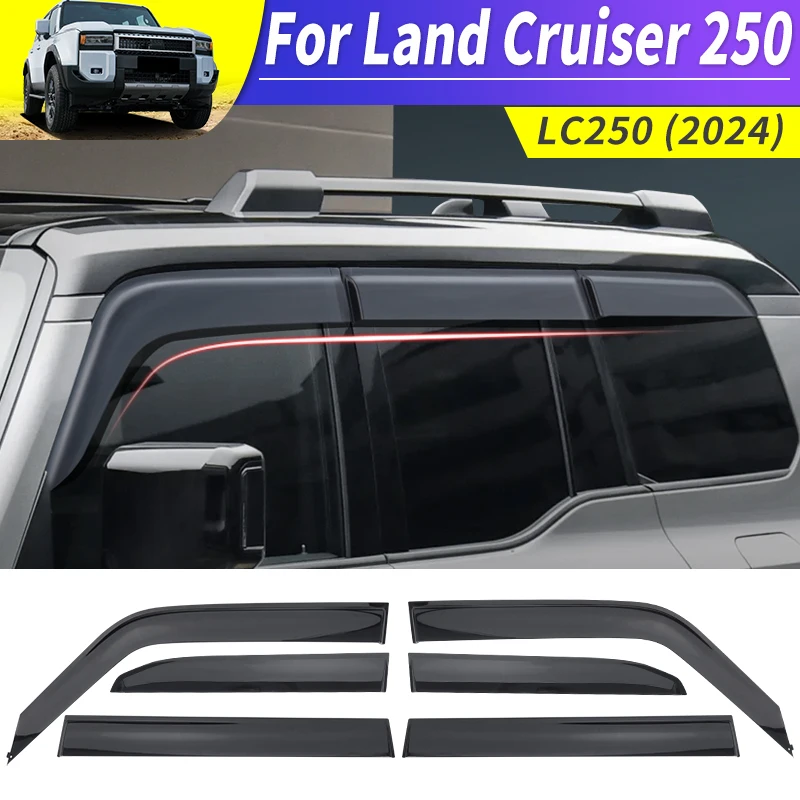 Side window deflector,rain guard visor For Toyota Land Cruiser 250 Prado Lc250 2024 1958 Upgrade Exterior Decoration Accessories