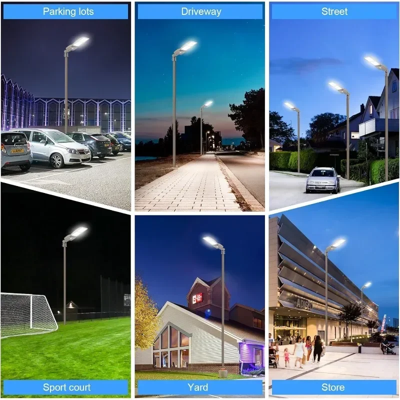 Lot Lighting LED Shoebox Pole Lights Fixture Waterproof Slip Fit Mount Commercial Outdoor Street Light for Stadium Roadways