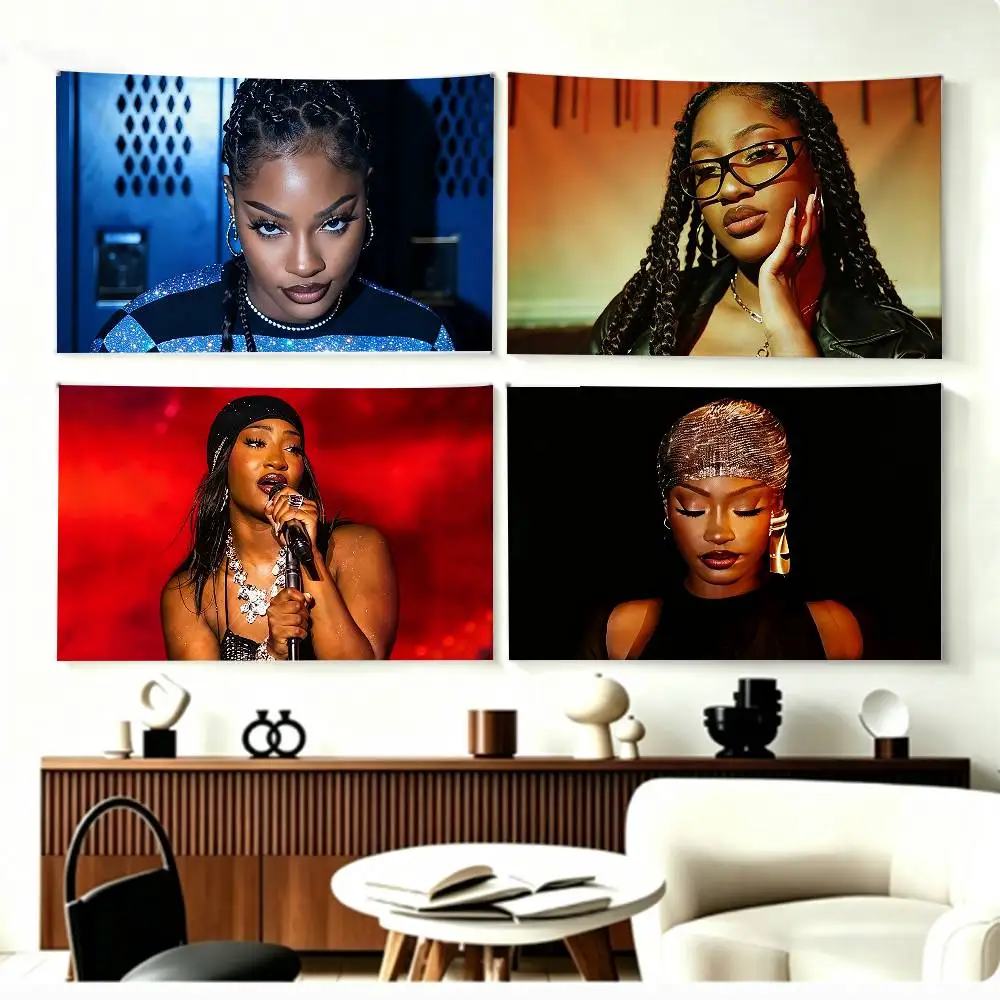 NigerianSinger T-Tems   Flags Wall Hanging Background Art Banner for Bedroom Home Outdoor Decor