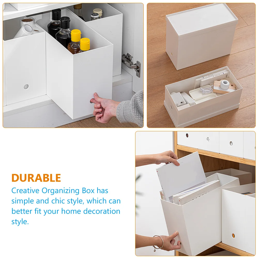 

Stylish Desktop File Organizer Box Storage For Office Home School Large Capacity Household Sundries Organizer