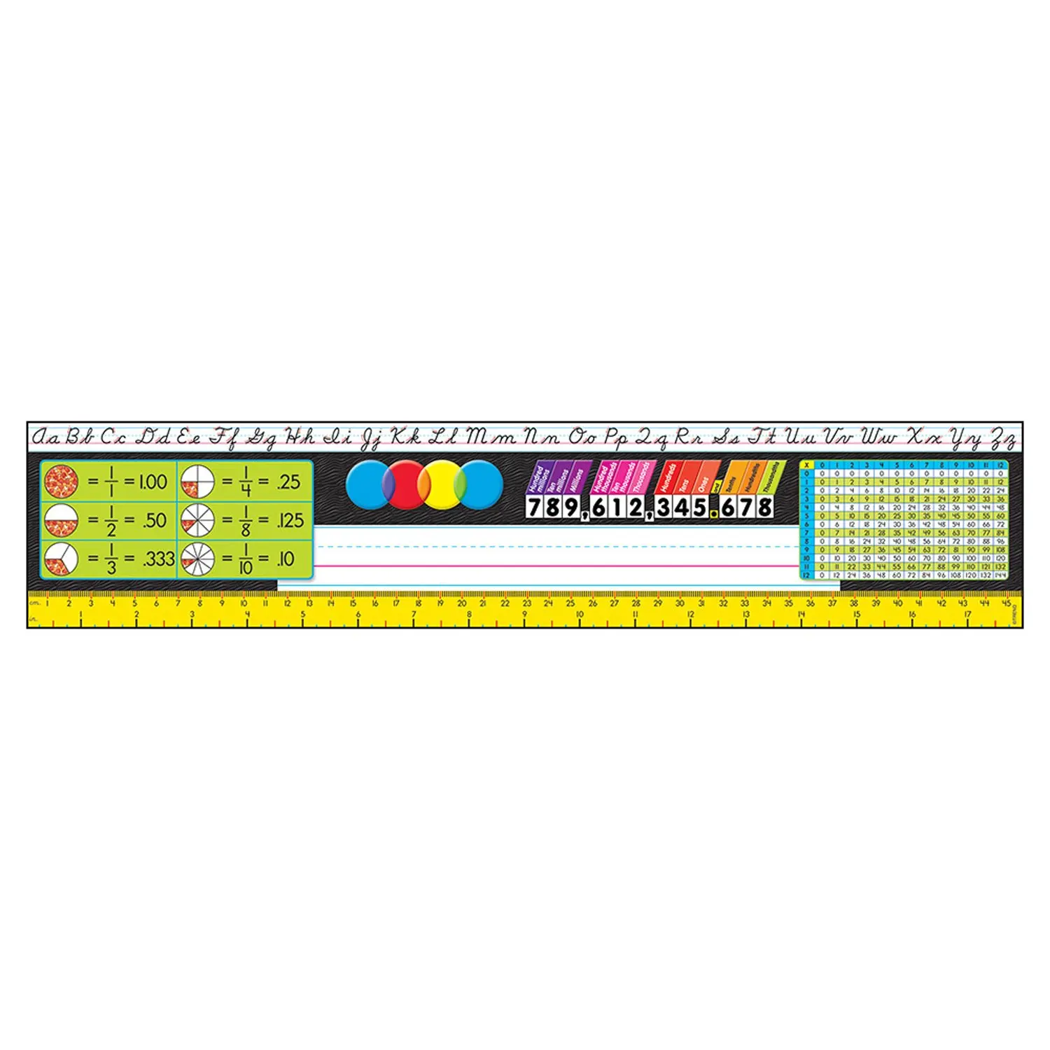 

Grades 3-5 Desk Name Plates with Modern Design, 36 Pack 18x3.75 Inch for Classroom