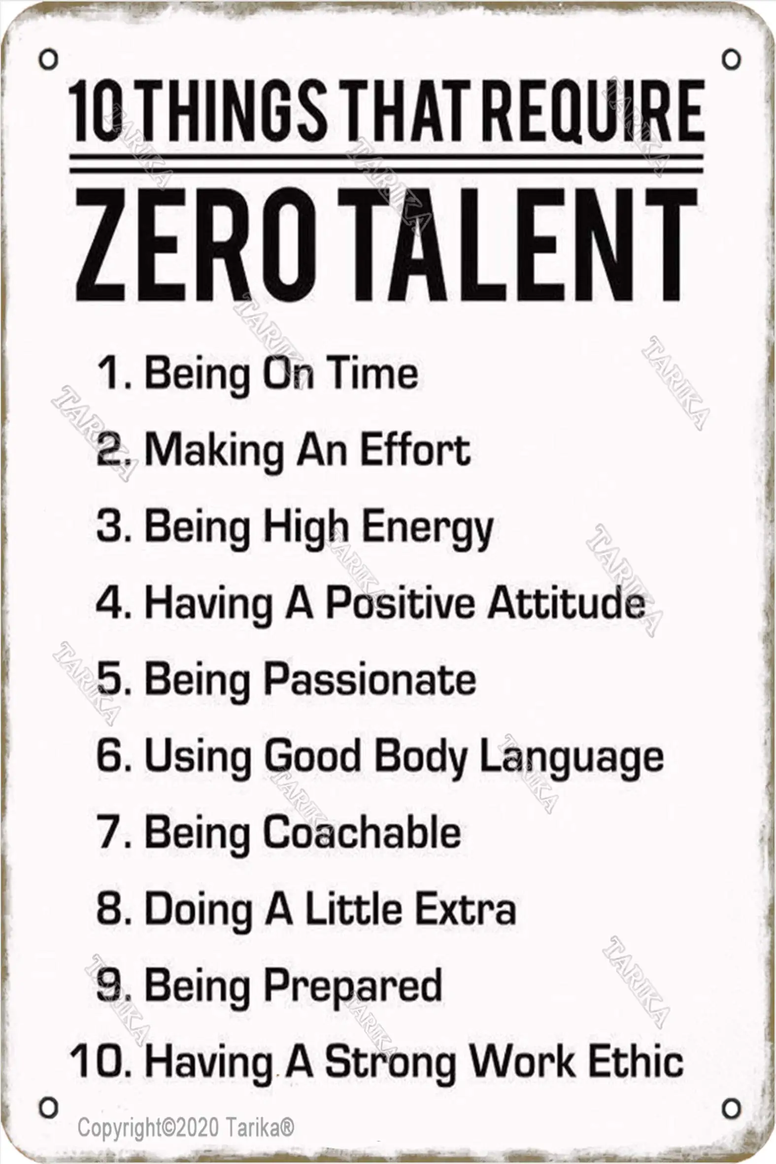 10 Things That Require Zero Talent Metal Retro Look 8X12 Inch Decoration Plaque Sign for Home Kitchen Bathroom Farm Garden  sign