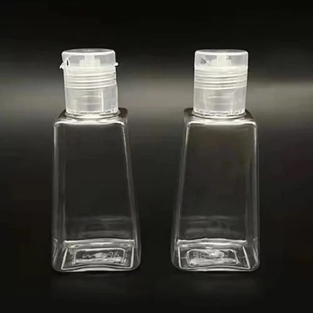 30/60ml Pusta butelka wielokrotnego napełniania Przenośne trapezowe plastikowe butelki Podróżna butelka kosmetyczna Butelki do wyciskania balsamu