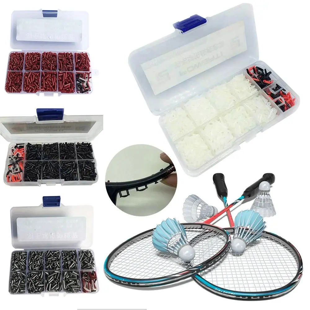 Box Multi-size Thread Nail Single Double Stringing Tools Set Badminton Racket Grommets Eyelets String Protector Wire Guard Tube