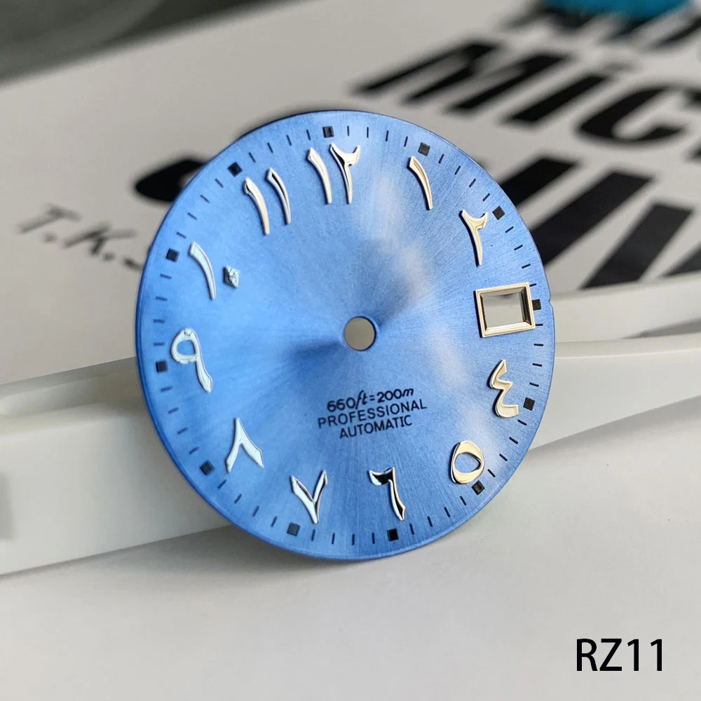 28.5mm silver nail Arabic alphabet non luminous dial, suitable for nh dail 35/36movement watch accessories