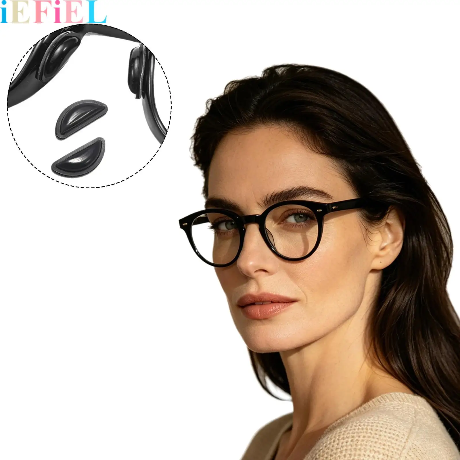Silicone Air-bag D-shaped Anti-slip Pressure-reducing Eyeglass Nose Pads Nose Rests Accessories for Eyewear Daily Use