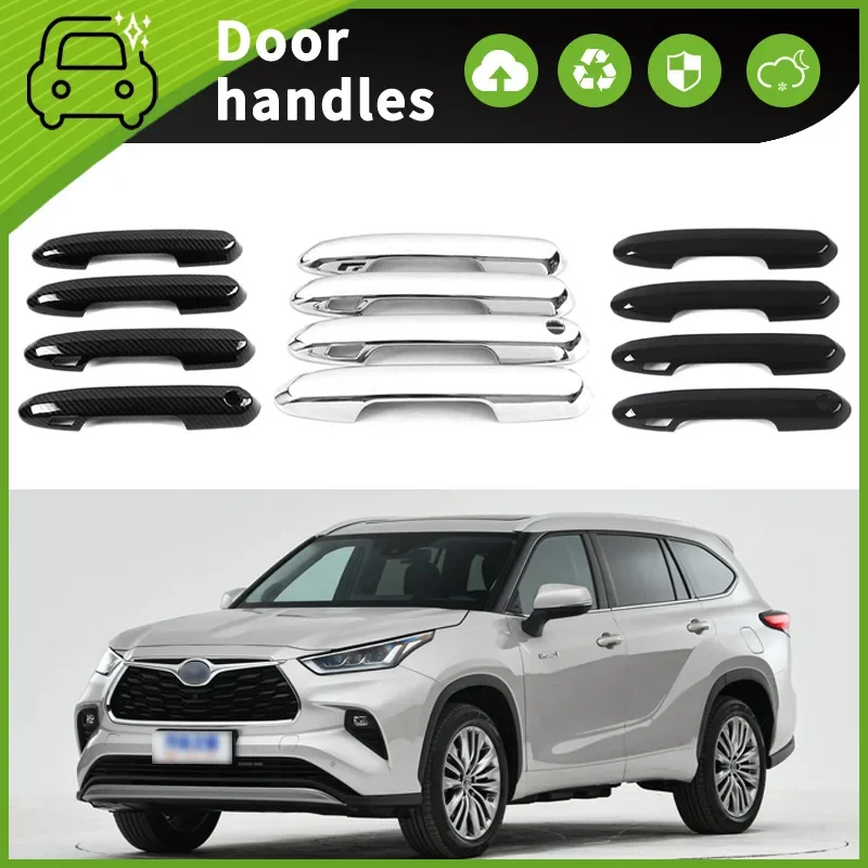 

Black Carbon Fiber for Toyota Highlander 2021-2024 Door Handle Cover Sticker Car Accessories