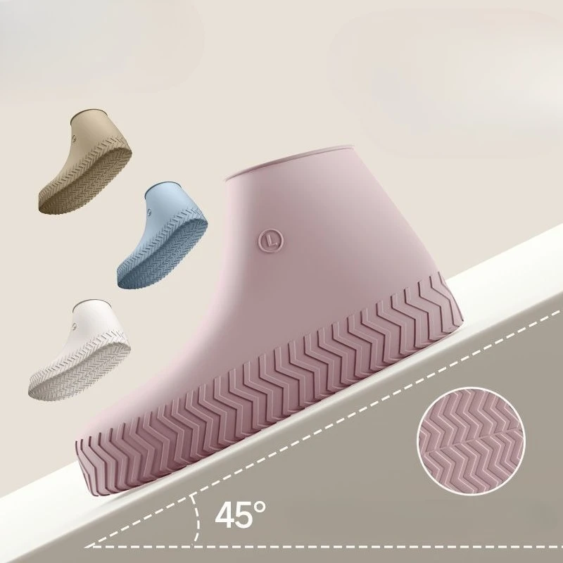 Waterproof Silicone Shoe Covers Anti-Slip Rain Boot Covers Thickened Wear Resistant Outdoor Portable Unisex Rain Shoes Protector