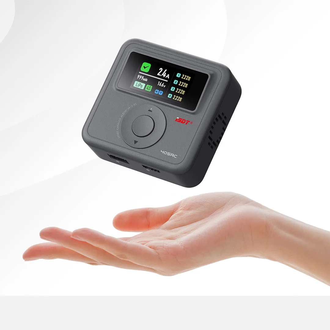 

Интеллектуальное зарядное устройство ISDT 405AC 60 Вт 5 А XT60 подходит для LiFe, LiHv, LiPo 1~4S, Pb 1~7S/NiMH/Cd 1~12S