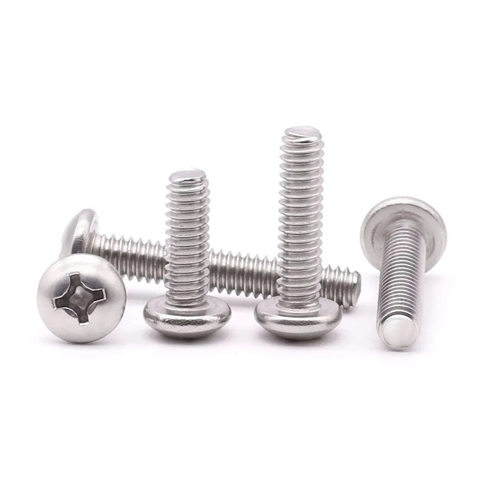 GB818 Cross Phillips Round Pan Head Screw Bolt 304 Stainless Steel Cross Recessed Pan Head Screw M4 M5 M6