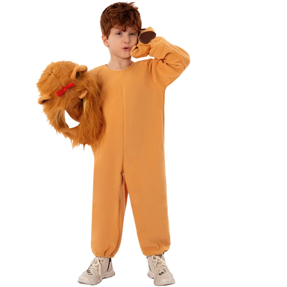 Halloween Cosplay Lion Costumes Party Funny Children Jumpsuit with Tail Headgear Suits Stage Costume Stage Performance Clothes