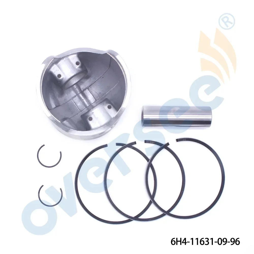 6H4-11631 Piston and 3 Rings Kit STD For Yamaha Outboard Motor 2t 40HP 50HP 3 Cylinder 6H4-11631-09-96/95 67MM