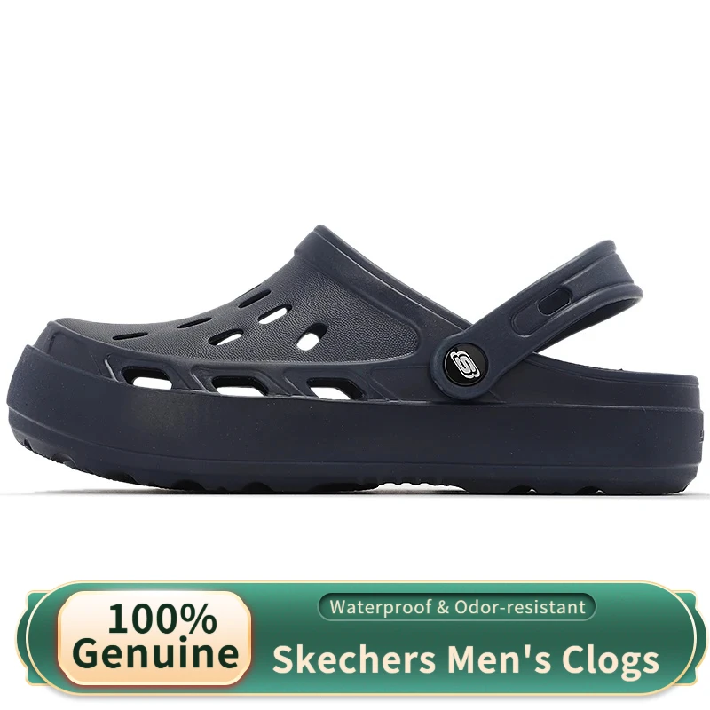 Skechers Men Lightweight Clogs Fashion Sport Sandals Breathable Slip-on Shoes Outdoor Beach Casual Slippers 243041-Nvy