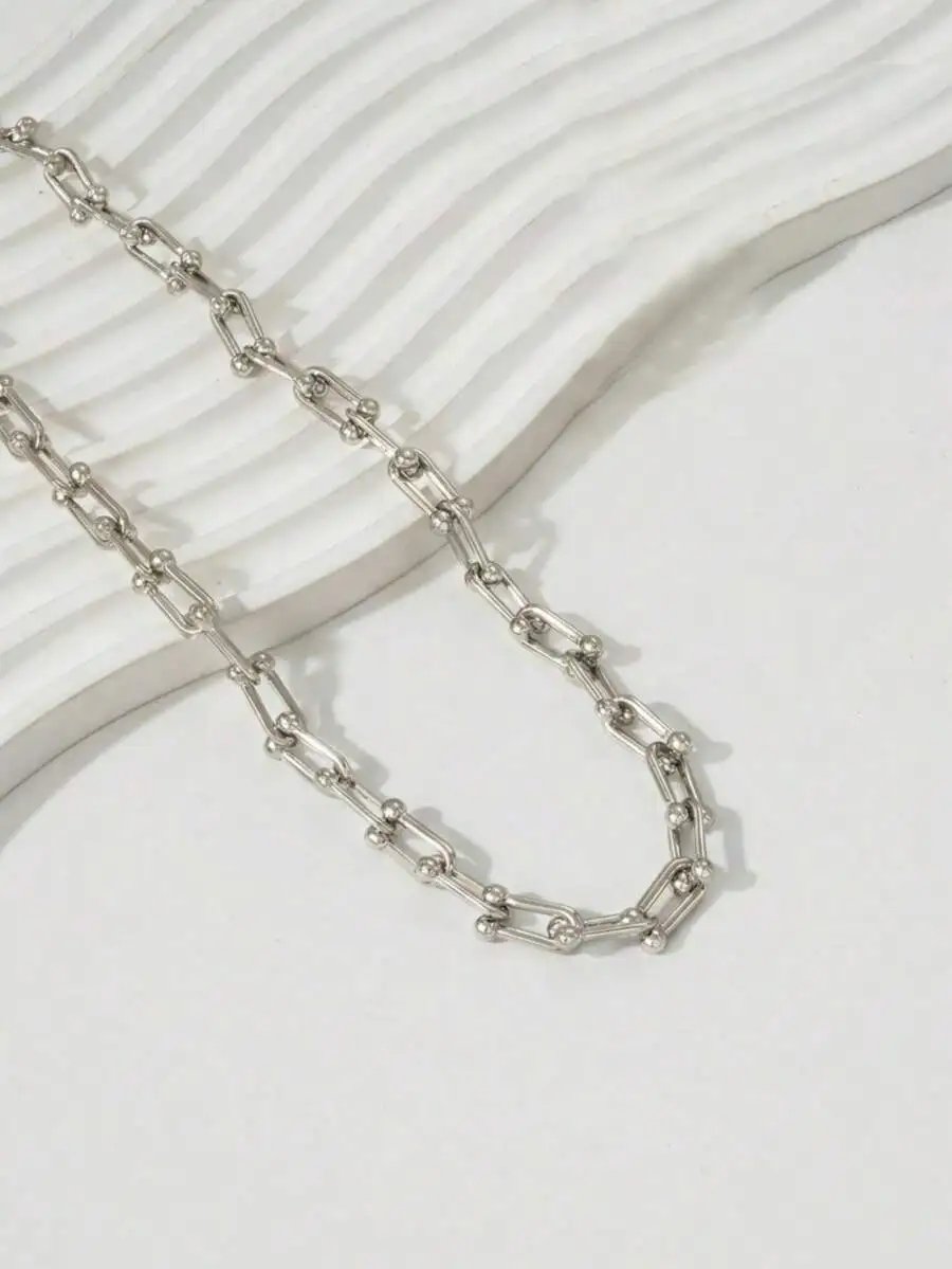 

Minimalist U-Shaped Link Chain Necklace For Women Daily Wear Party Vacation