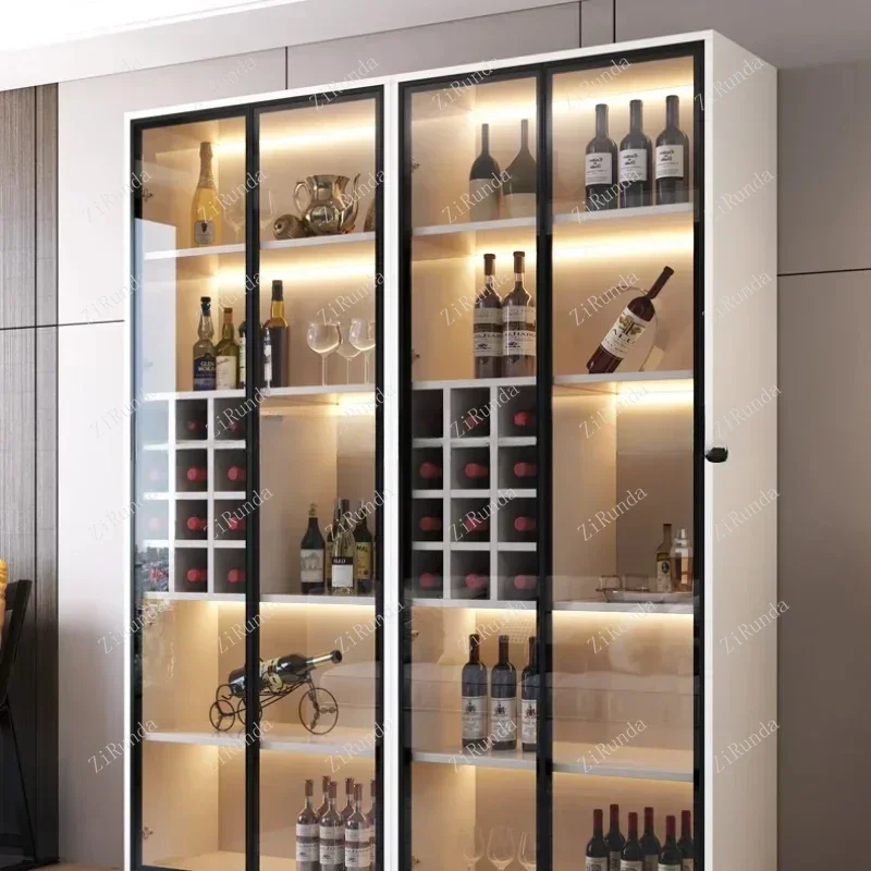 *Luxury storage wine cabinet showcases modern glass wine cabinet, minimalist living room, bar furniture