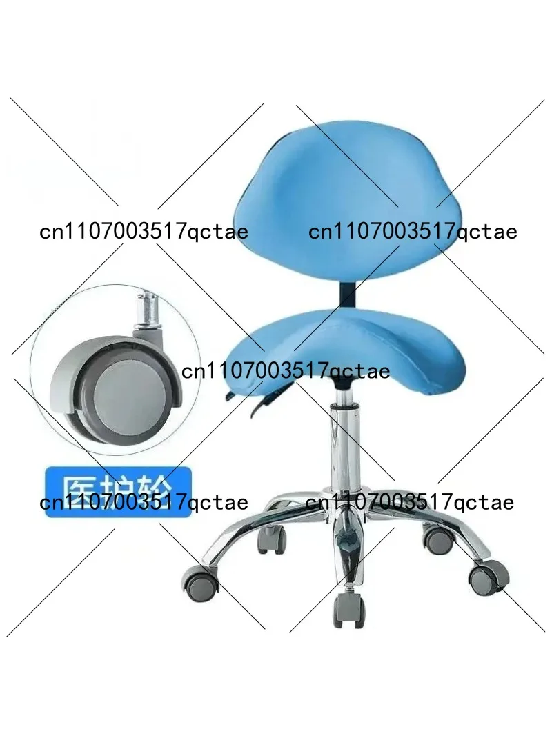 Ergonomic Saddle Chair with Backrest, Lift Stool for Dental or Work Use, Multi-Functional Sliding Seat on Wheels