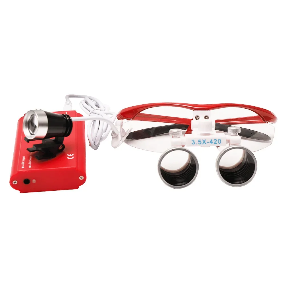 Professional 2.5X/3.5X Dental Loupes – LED Headlight with Spot Control, 5W Dual-Light, Adjustable Magnification view 6