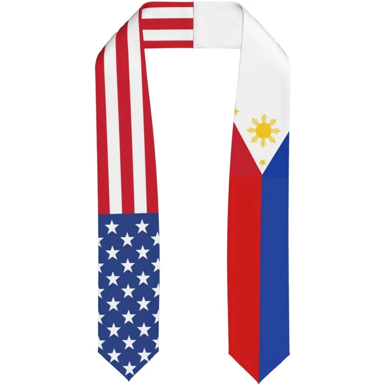 USA Flags Graduation Sash/Stole/Scarf International Study Abroad Adult Unisex Bow Tie Men