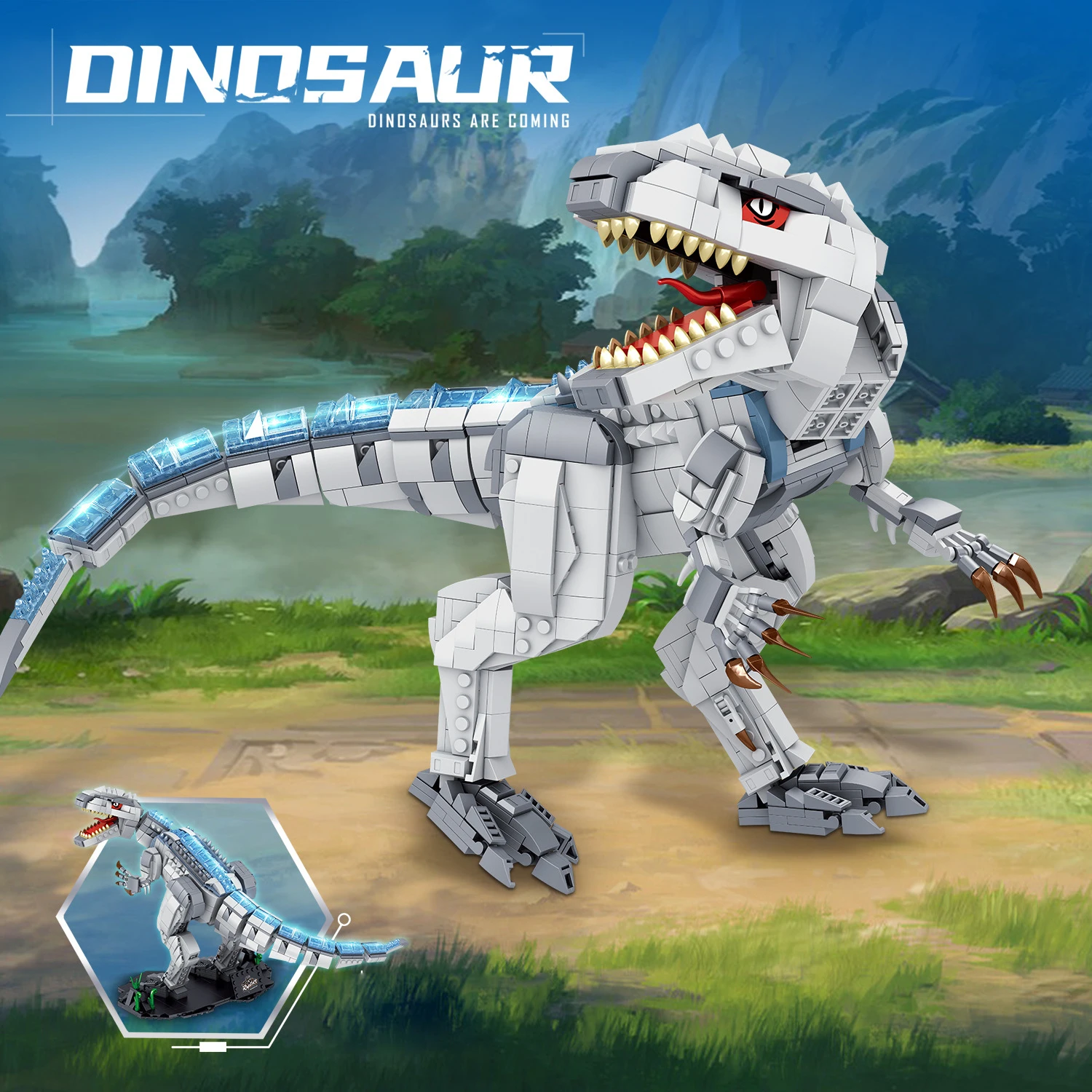 

Idea Movie Jurassic Dinosaur World Assemble Model Indominus Rex Mini Blocks Educational Toys With Light Building Bricks For Gift