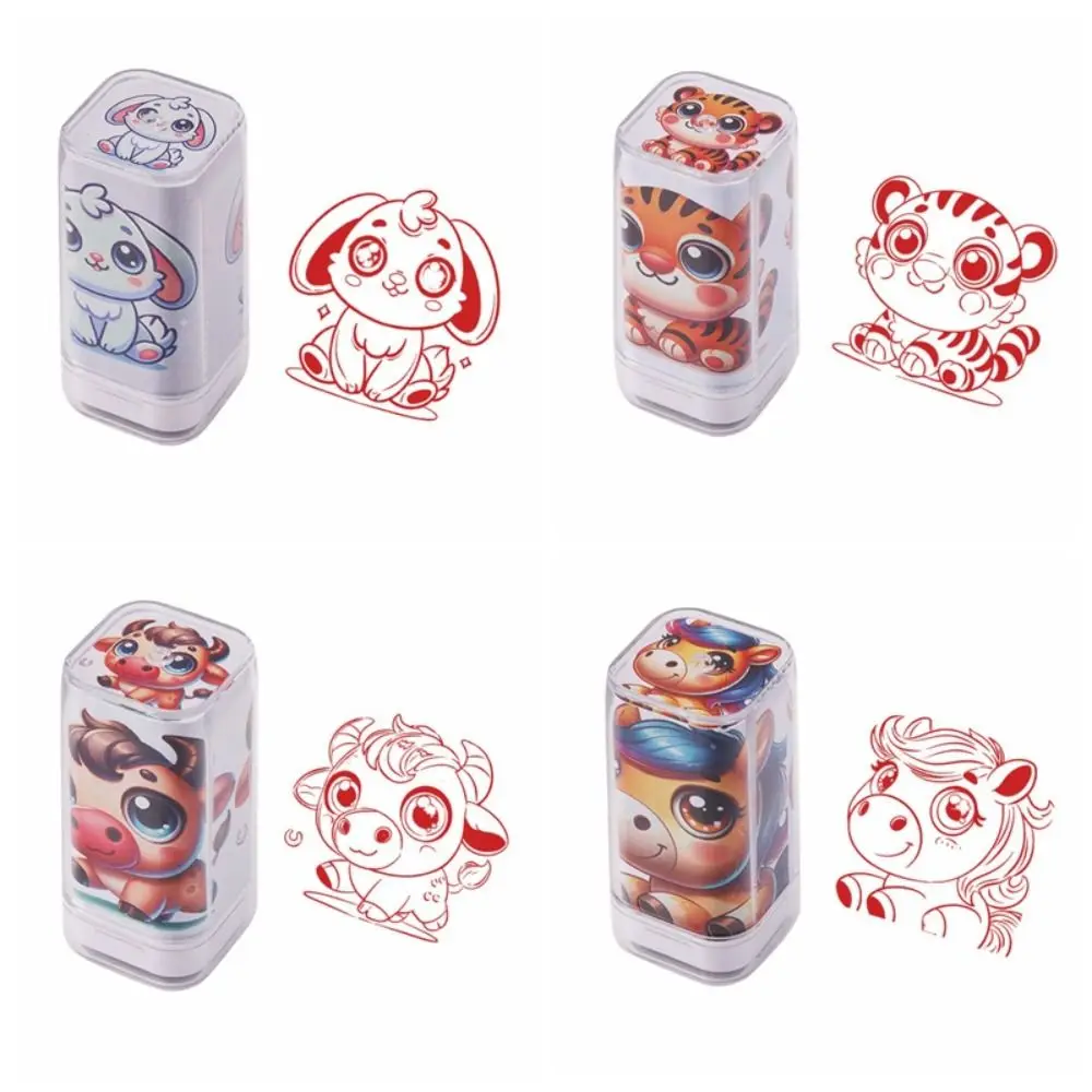 Cartoon Cute Hand Ledger Seal Twelve Zodiac Seal Children's Fun Stamp Snake Baby Seal Reward Material Scrapbooking Supplies